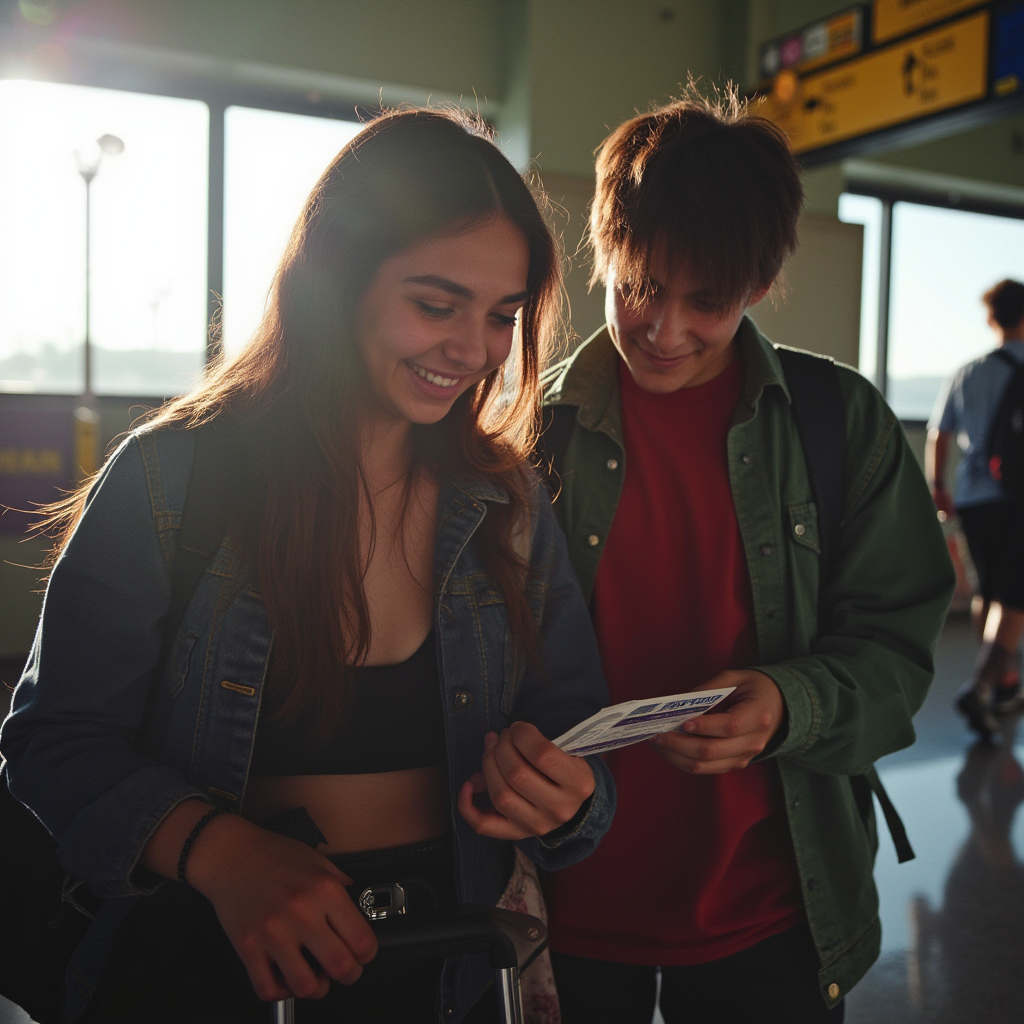 man and woman at the airport