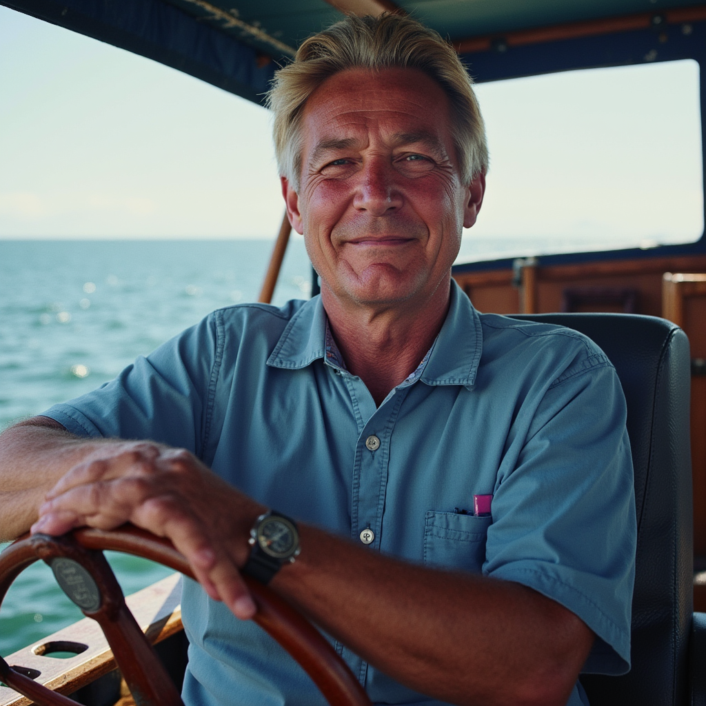 man on his boat